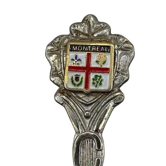 Vintage Montreal Souvenir Spoon With Canada Leaf Design & Ruler Measurement B25 - Picture 2 of 4